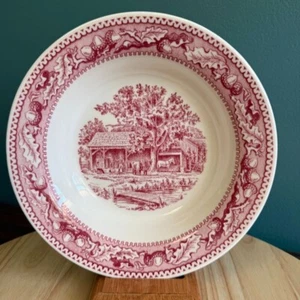 Vintage 1965 Memory Lane Royal China Ironstone 8.25" Soup Bowl Red Transferware - Picture 1 of 9