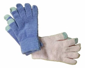 SO Girl's Size M/L (7-16) Light Pink & Purple Chenille Fabric 2-Piece Set Gloves - Picture 1 of 1