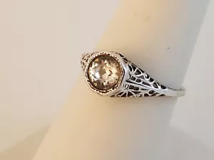 Vintage 30er Jahre Kristall Sterling Silber Ring filigrane Fassung Gr. 7,75 - Bild 1 von 14