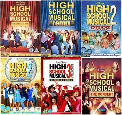 HIGH SCHOOL MUSICAL Complete 6 Movie Encore Remix Dance Concert Sealed UK R2 DVD - Image 1 of 4