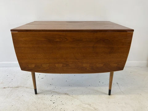 Lane Acclaim Mid Century Walnut Drop Leaf Dining Table MCM Vintage Dovetailed Cover