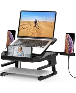 Herigu Laptop Stand,Ergonomic 20-Leves Angles Two-Layer Height Adjustable Laptop - Picture 1 of 8