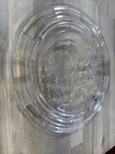 1935 Federal Glass Co. Sharon Cabbage Rose Crystal 11 1/2" Footed Cake Plate VGD - Picture 1 of 3