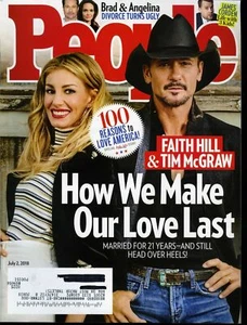 People Magazine July 2, 2018 Faith Hill & Tim McGraw, Brad & Angelina - Picture 1 of 3