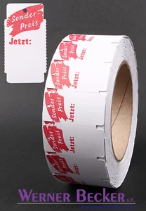 Endlosetiketten 58x30 mm "Sonderpreis Jetzt" Kartonetiketten Hängeetiketten - Bild 1 von 1