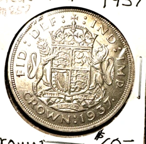 Great Britain 1937 crown KM 857 AU/Unc - Picture 1 of 2
