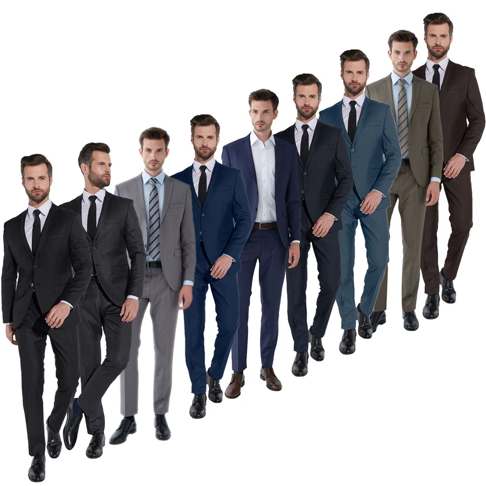 Steffen Klein Herren Designer Anzug Slimfit Business 2 Knopf Sakko Jacke - Bild 1 von 4