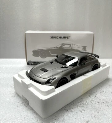 1/18 Minichamps Mercedes Benz SLS AMG BLACK Series Silver Diecast Limited 300 - Image 1 of 4