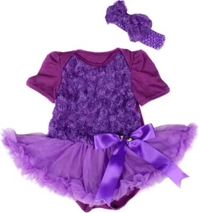 Romantic Floral Bodysuit Tutu Baby Dress Valentine Girl Rose Outfit NB-18M - Picture 1 of 14