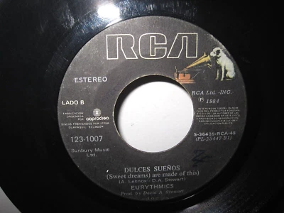 Eurythmics SWEET DREAMS  ¨ DULCES SUENOS'' 1982 SINGLE Hard Find   Ecuador Press - Image 1 of 4