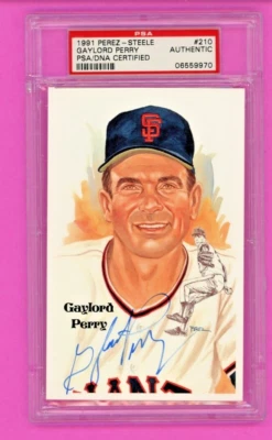 Perez-Steele HOF Gaylord Perry Giants Auto PSA/DNA Authentic - Image 1 of 2