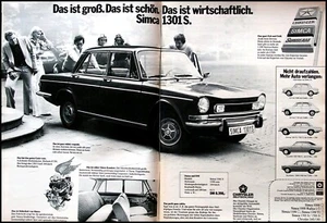 Simca 1301 S, originale Werbung aus 1973 Doppelseitig - Picture 1 of 1