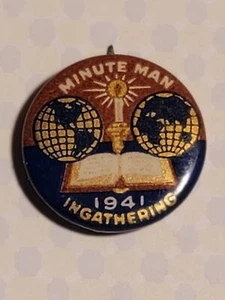 Vintage whitehead & hoag Minute Man Pin 1941 INGATHERING ..t9 - Picture 1 of 3