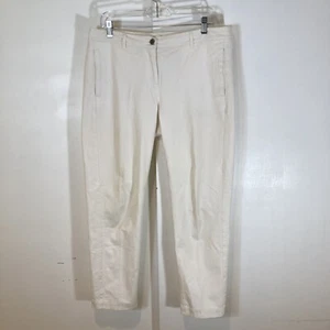 Eileen Fisher Chino Pants In White Size Medium Organic Cotton Tapered Leg - Picture 1 of 7
