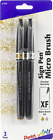 Arts Sign Pen Micro Brush, Gold & Silver Ink, 2-Pk (Sesf30bpxz)