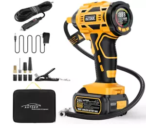Tire Inflator Portable Air Compressor, 21V Rechargeable Battery Powered 180PSI - Picture 1 of 9