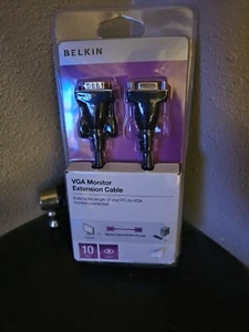 Belkin VGA Extension Cable Monitor To PC 10 Ft Male To Female Gold Plated Copper - Picture 1 of 2