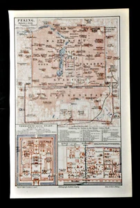 1898 Antike Geo-Topographie: KARTE VON PEKING - KARTE DE PEKING..MEYERS - Bild 1 von 1