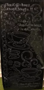 Adesivo Outline - Tazzine da caffè cupcakes - 232213 bk/bk - Foto 1 di 1