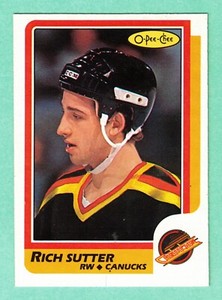 (1) RICH SUTTER   1986-87 O-PEE-CHEE # 29 CANUCKS NM+  CARD (I7208)