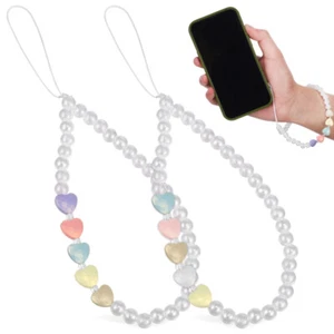 2 Pcs Mobile Phone Chain Miss Charm Strap Pearl Cellphone Hand Lanyard - Zdjęcie 1 z 11