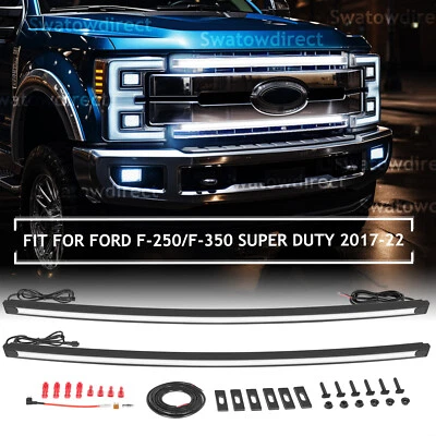 2X For 2017-2022 Ford F-250 F-350 Super Duty LED Grill Accent Lights Bar DRL Kit - Image 1 of 4