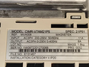 Yaskawa GPD315/V7 CIMR-V7AM21P5 AC Motor Drive Inverter 2 HP 230v - Picture 1 of 8