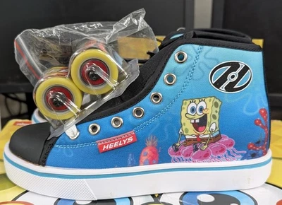 ZAPATILLAS JUVENILES HEELYS HUSTLE BOB ESPONJA TALLA JUVENIL 2 NUEVAS CON ETIQUETAS NUEVAS EN CAJA Foto 1 de 4