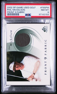 2002 SP Game Used Phil Mickelson Front 9 Fabric Rookie RC #F9SPM PSA 8 NM-MT - Image 1 of 2