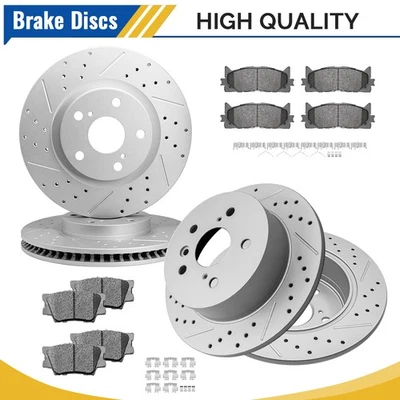Pastilla de rotor de freno delantera trasera perforada para Toyota Camry Avalon 2007-2012 Lexus ES350 Foto 1 de 4