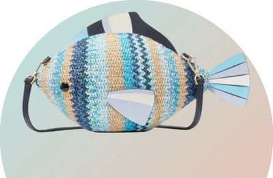 Kate Spade KG739 What A Catch 3D Fish Crossbody Novelty Blue Multi - Image 1 of 4