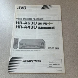JVC HR-A43U HR-A63U VCR Owners Manual - Picture 1 of 5