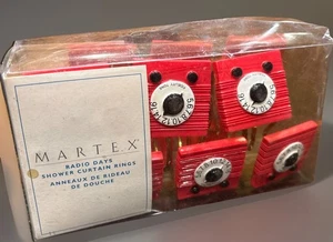 Martex "Radio Days" 12ct Shower Curtain Rings Set Vintage Radio Dials NOS - Picture 1 of 9