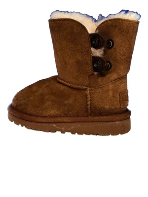 UGG Niños Botas Cortas Bailey Botón Castaño Piel de Oveja Talla 7 Forradas Difusas Invierno Foto 1 de 4