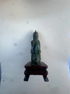 古董中国雕刻绿玉 — 第 1/4 张图片