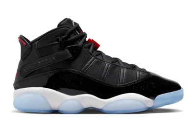 Jordan 6 Rings Black Gym Red White 322992-064 Mens 8-13 Air Retro Patent Leather - Image 1 of 4