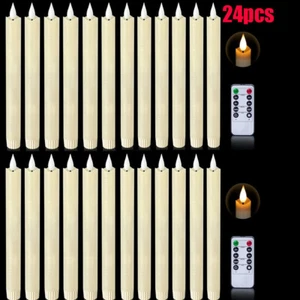 24 X Barra LED Vela Iluminación Decoración Control Remoto Óptica Cera Regulable con Temporizador - Imagen 1 de 11