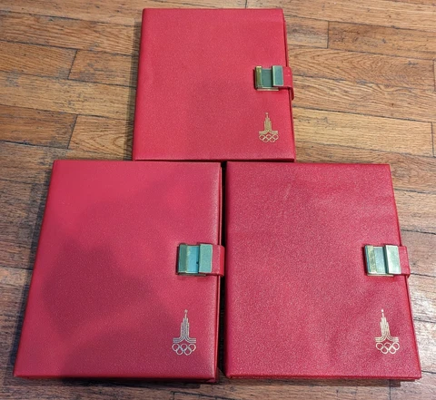 1980 Olympic Coin Book Holders Sets Lot Of 3 Empty!!!! Cover