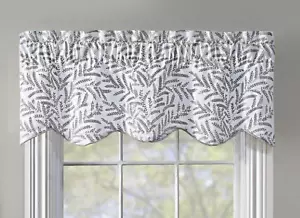 Fairview Embroidered Luxury Floral Window Valance in White and Silver 17 x 52 in - Picture 1 of 2