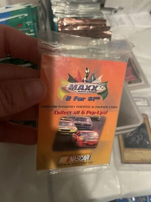 1995 95 Maxx Race Car Pack 4 Cards with 1 Pop up ups NASCAR unopened new sealed - Image 1 of 2