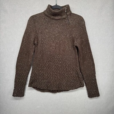 Royal Robbins Sweater Womens Size S Brown Acrylic-Wool 1/4 Quarter Zip Speckled - Image 1 of 4
