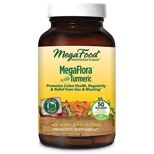 MegaFlora Probiótico con Cúrcuma 90 Cápsulas de MegaFood Foto 1 de 1