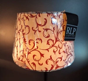 Paralume RLF Lighting 6,5" H 9,5 diametro inferiore bianco sporco/panno bordeaux NUOVO - Foto 1 di 8