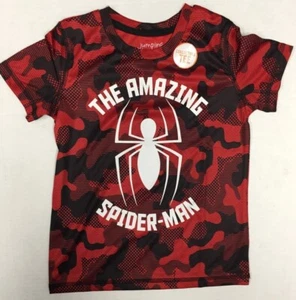 The Amazing Spider-Man Dry Active Fabric Red/Black Camo Boy's T-Shirt - Picture 1 of 2