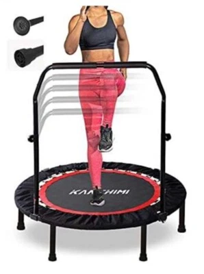 Folding Mini Fitness Indoor Exercise Workout Rebounder Trampoline 40" Black - Image 1 of 3