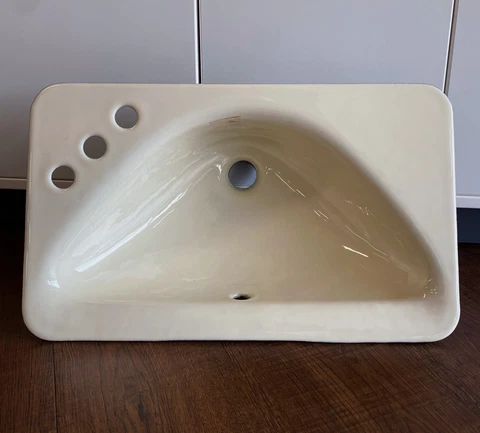 Vtg Bone 20x12 Lavatory American Standard Self Rimming Bath Sink 3222-015 Cover