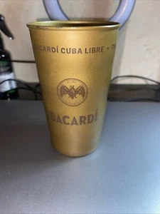 Vintage Mexican Rum Ron Bacardi Tin Metal Cup Bar Promo Adv From 70's - Picture 1 of 7