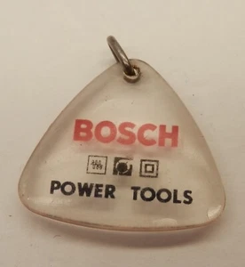 Vintage Bosch Power Tools Portachiavi Promo Plastica Trasparente Triangolare - Foto 1 di 2