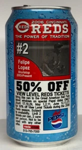 Diet Pepsi 2006 Cincinnati Reds Felipe López 12 oz. Lata de refresco - Imagen 1 de 5