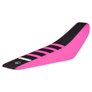 2024 - KTM SX 50 Gripper Seat Cover By Enjoy MFG PINK/BLACK/PINK ribs #422 - Picture 1 of 5